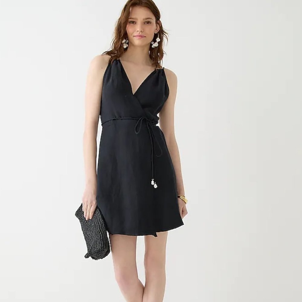 J Crew Strappy Linen Cupro Dress